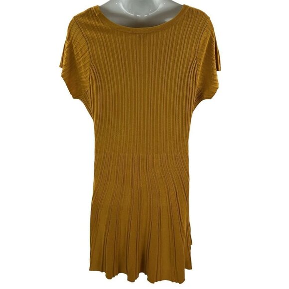 Torrid 3 Womens Marigold Sweater Skater A Line Dress Knee Length Cap Sleeve - Picture 5 of 10